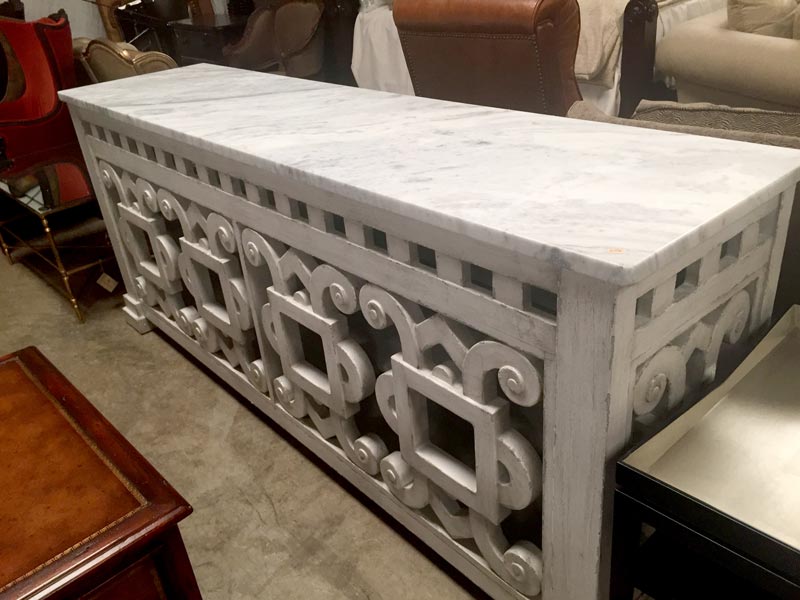 Marble and wood chest